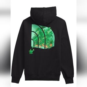 The North Face Crown Shyness Black Hoodie Plant Lover Unisex Mens XS Women S/M